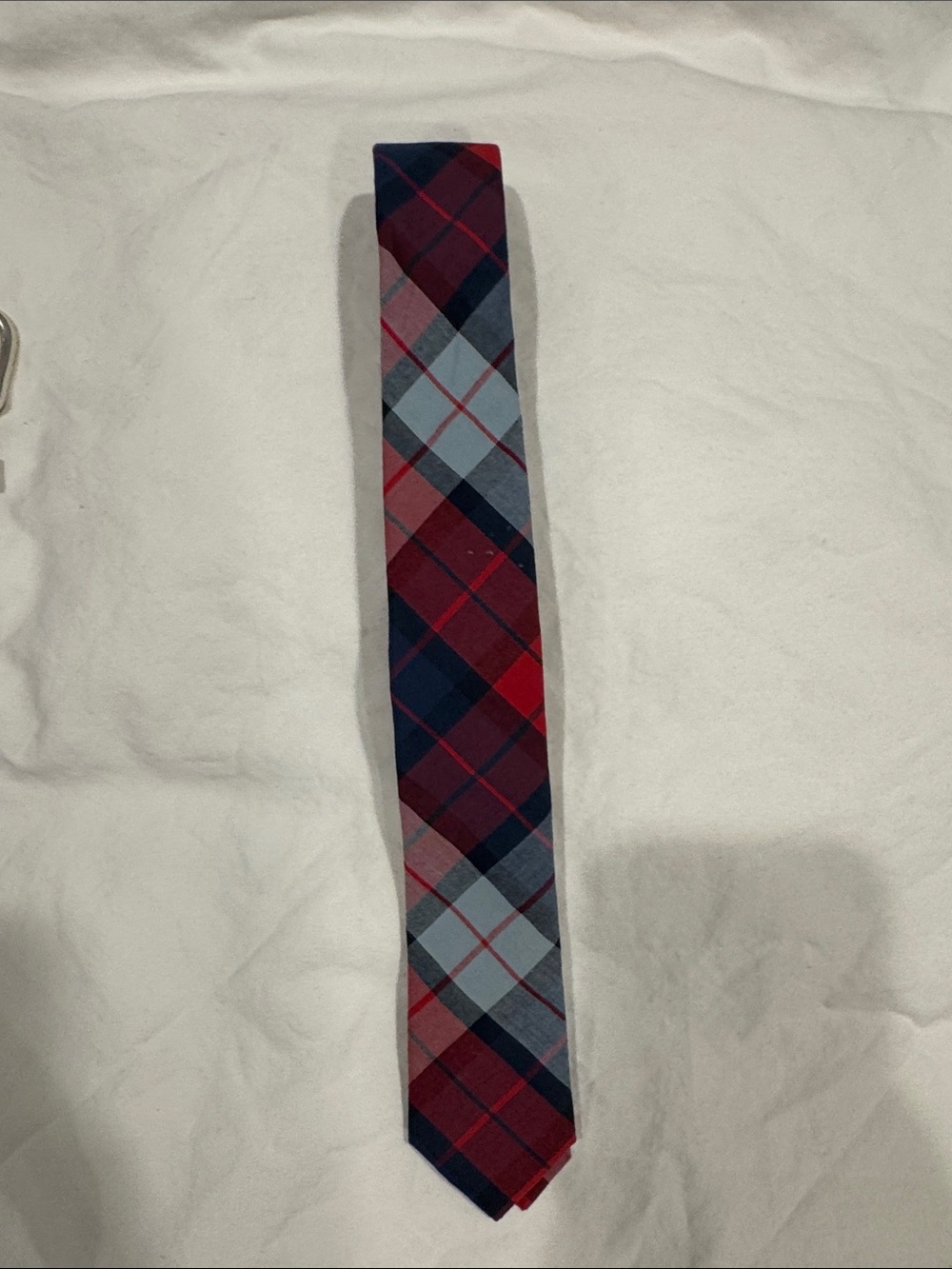 Crewcuts Red, Navy & Light Blue Plaid Tie
